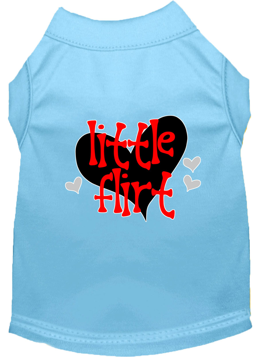Little Flirt Screen Print Dog Shirt Baby Blue XXL